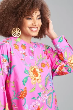 Natori Tops, Shirts & Tunics-Junko Cotton Poplin Oversized Mandarin Top