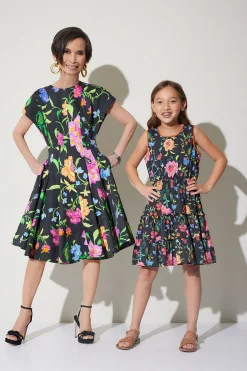 Natori Dresses-Junko Cotton Poplin Pleated Dress