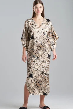 Natori Caftans|Caftan Dresses-Kaleidoscope Satin Caftan