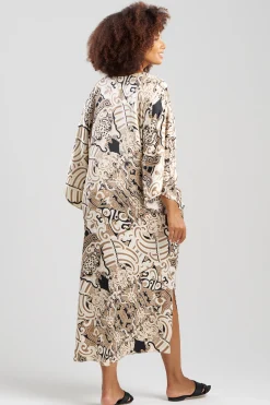 Natori Caftans|Caftan Dresses-Kaleidoscope Satin Caftan