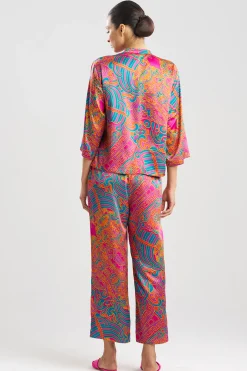 Natori Pajama Sets-Kaleidoscope Satin Mandarin PJ