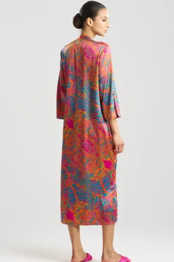 Natori Caftans|Caftan Dresses-Kaleidoscope Satin Zip Caftan