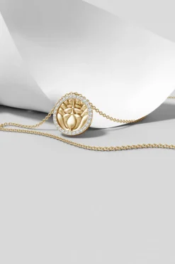 Natori Necklaces|Kamon-Kamon 14k Diamond Border Pendant Necklace