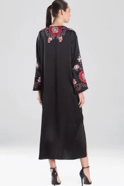 Natori Caftan Dresses-Kashmir Silk Embroidery Caftan