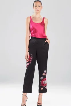 Natori Pajama Bottoms-Kashmir Silk Embroidery Pants