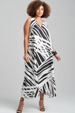 Natori Dresses|Wedding Guest Dresses-Katana Cotton Silk V-Neck Dress