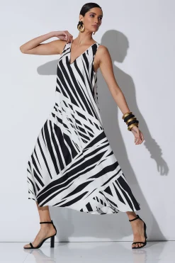 Natori Dresses|Wedding Guest Dresses-Katana Cotton Silk V-Neck Dress