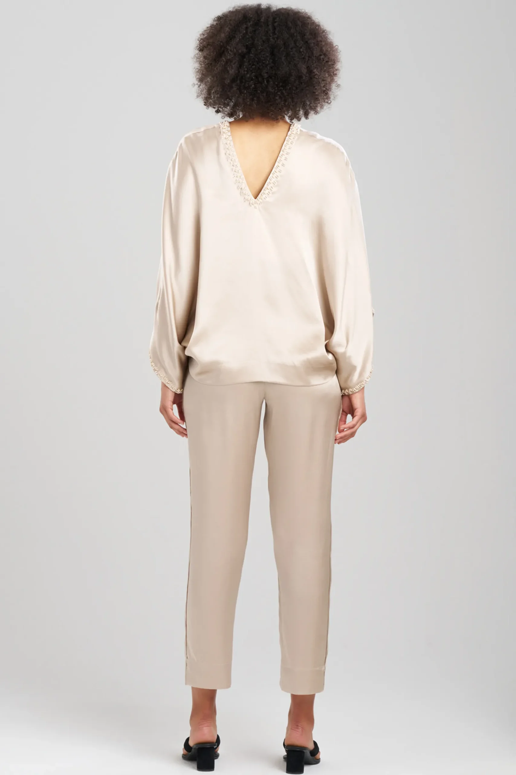 Natori Pajama Sets-Key Essentials Beaded Silk PJ