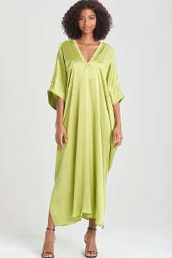 Natori Caftan Dresses-Key Essentials Embellished Cocoon Silk Caftan