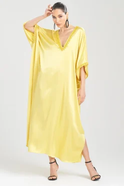 Natori Caftan Dresses-Key Essentials Embellished Cocoon Silk Caftan