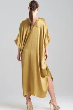 Natori Caftan Dresses-Key Essentials Embellished Cocoon Silk Caftan