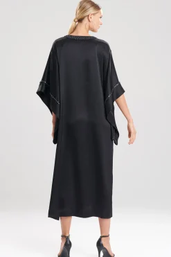 Natori Caftan Dresses-Key Essentials Embroidered Trim Caftan