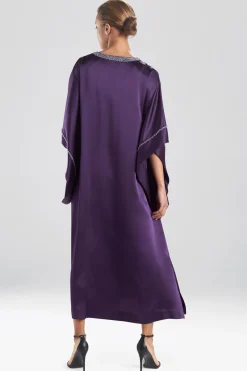 Natori Caftan Dresses-Key Essentials Embroidered Trim Caftan