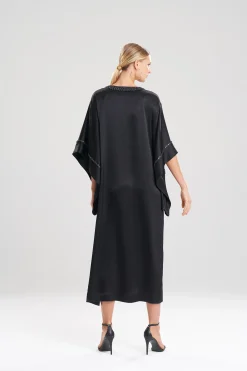Natori Caftan Dresses-Key Essentials Embroidered Trim Caftan