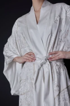 Natori Robes & Kimonos|Bridal Robes & Wraps-Key Essentials Embroidered Silk Robe