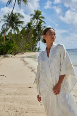 Natori Robes & Kimonos|Bridal Robes & Wraps-Key Essentials Embroidered Silk Robe