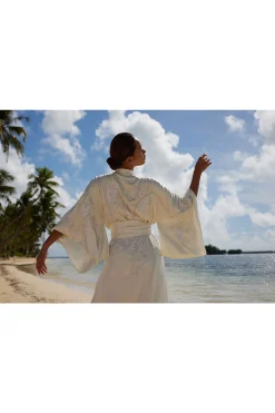 Natori Robes & Kimonos|Bridal Robes & Wraps-Key Essentials Embroidered Silk Robe