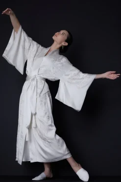 Natori Robes & Kimonos|Bridal Robes & Wraps-Key Essentials Embroidered Silk Robe
