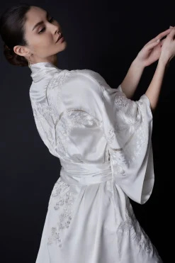 Natori Robes & Kimonos|Bridal Robes & Wraps-Key Essentials Embroidered Silk Robe