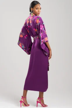 Natori Robes & Kimonos-Key Essentials Embroidered Kimono Silk Robe