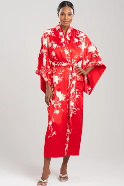 Natori Robes & Kimonos-Key Essentials Embroidered Kimono Tassel Silk Robe