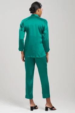 Natori Pajama Sets-Key Essentials Mandarin Silk Button PJ