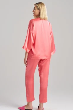 Natori Pajama Sets|Bridesmaid Pajamas & Robes-Key Essentials Mandarin Silk PJ