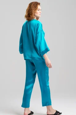 Natori Pajama Sets|Bridesmaid Pajamas & Robes-Key Essentials Mandarin Silk PJ