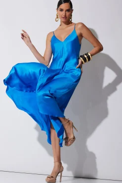 Natori Dresses|Gowns-Key Essentials Sheath Flounce Silk Gown