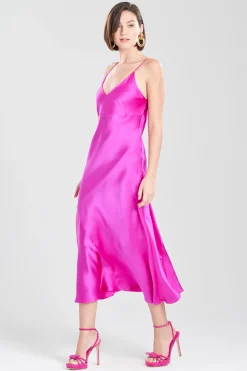 Natori Dresses|Gowns-Key Essentials Sheath Flounce Silk Gown