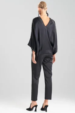 Natori Tops, Shirts & Tunics-Key Essentials Silk Embroidered Kimono Sleeve Top