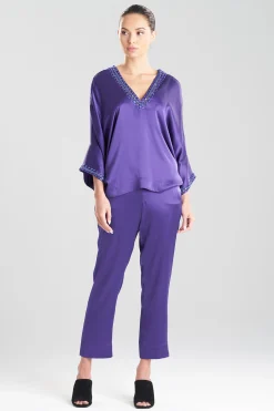 Natori Tops, Shirts & Tunics-Key Essentials Silk Embroidered Kimono Sleeve Top