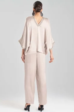 Natori Tops, Shirts & Tunics-Key Essentials Silk Embroidered Kimono Sleeve Top