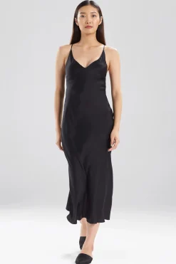 Natori Dresses|Gowns-Key Essentials Silk Gown With Embroidery