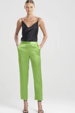 Natori Pajama Bottoms|Pants, Skirts & Shorts-Key Essentials Silk Straight Leg Pants