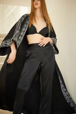 Natori Pajama Bottoms|Pants, Skirts & Shorts-Key Essentials Silk Straight Leg Pants