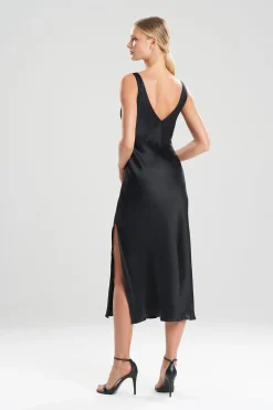 Natori Gowns-Key Essentials Silk V-Neck Gown