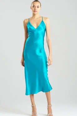 Natori Gowns-Key Essentials V-neck Silk Gown