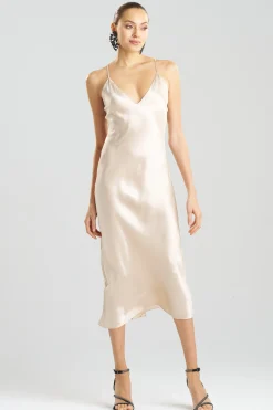 Natori Gowns-Key Essentials V-neck Silk Gown