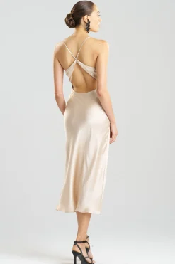 Natori Gowns-Key Essentials V-neck Silk Gown