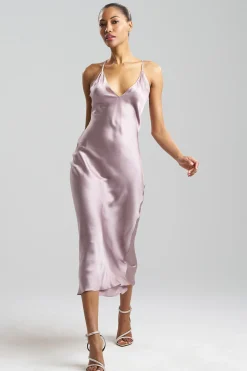 Natori Gowns-Key Essentials V-neck Silk Gown