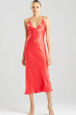 Natori Gowns-Key Essentials V-neck Silk Gown