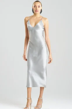 Natori Gowns-Key Essentials V-neck Silk Gown