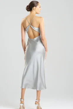 Natori Gowns-Key Essentials V-neck Silk Gown