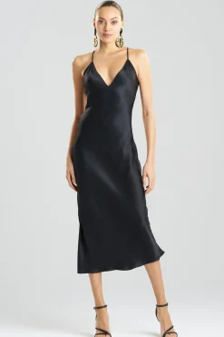Natori Gowns-Key Essentials V-neck Silk Gown