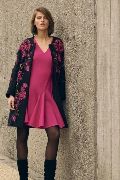 Natori Dresses-Knit Crepe Flare Dress