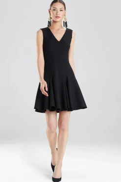 Natori Dresses-Knit Crepe Flare Dress
