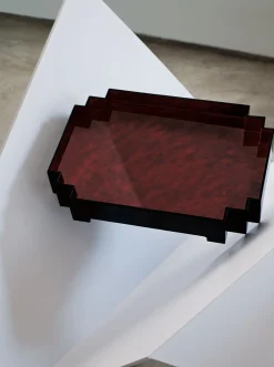 Natori Home Accents-Lacquer Curved Tray With Tapered Edges