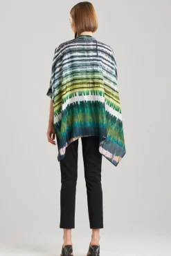 Natori Plus Sizes|Tops, Shirts & Tunics-Lana Printed Obi Silk Caftan Top