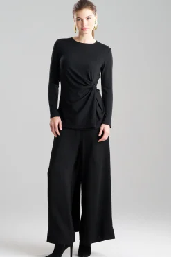 Natori Essentials|Tops, Shirts & Tunics-Layering Jersey Knit Twist Front Long Sleeve Top
